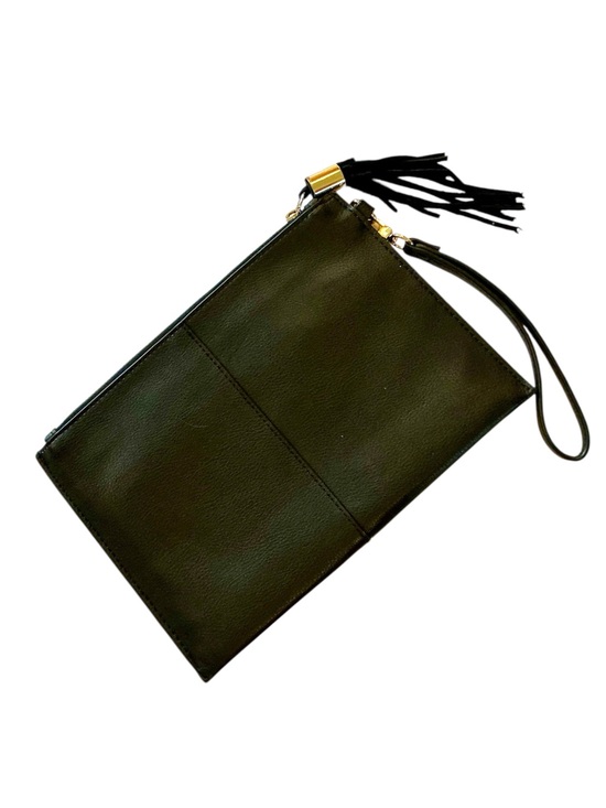 INC International Concepts Handbags - INC International Concepts Black Molyy Party Pouch Wristlet with Tassel Acccents